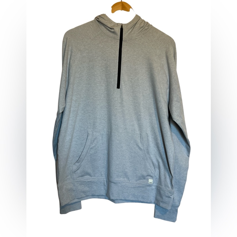 Vuori Gray Quarter-Zip Hoodie size Large